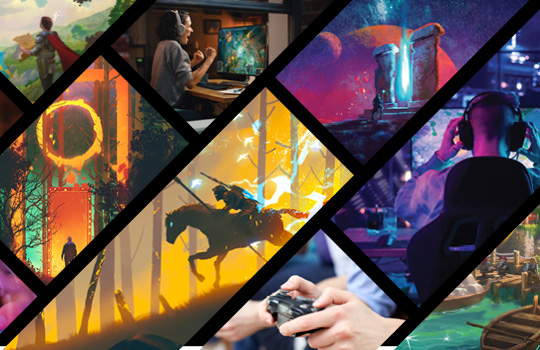 Mosaik aus Bildern von diversen Videospielen