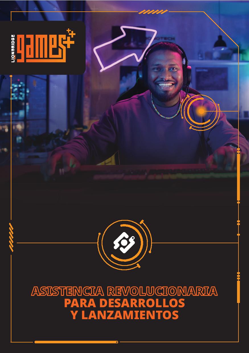 Folleto con una descripción de los servicios de Lionbridge Games