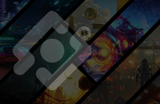 Collage of video game visuals alongside an icon, illustrating innovative game translation solutions.