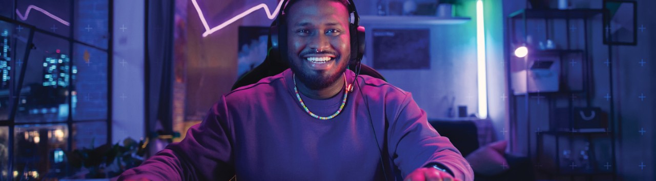 person playing video games