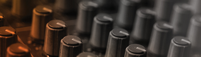 des boutons sur une interface sonore