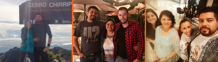 Esteban con la sua famiglia